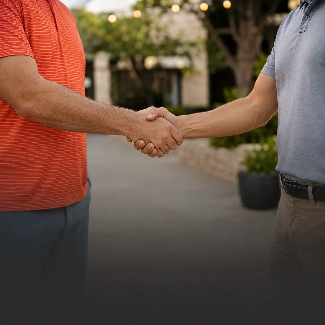 A professional referral handshake
